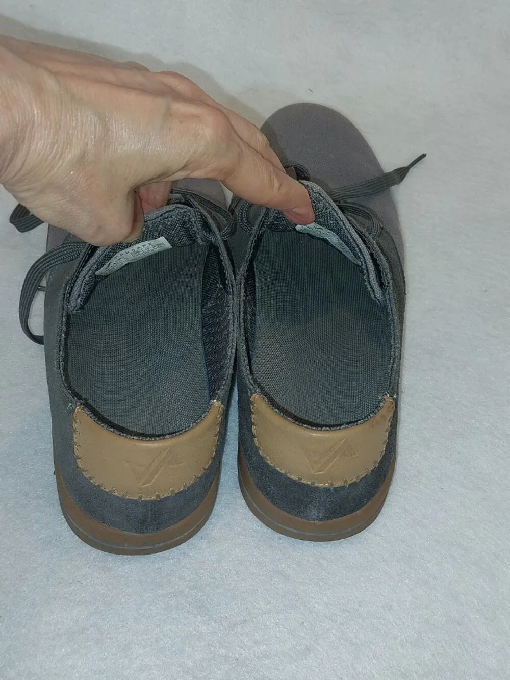 Forsake Walking Shoes Mens 10 Gray Canvas Phil Lace Casual Comfort Low Top
